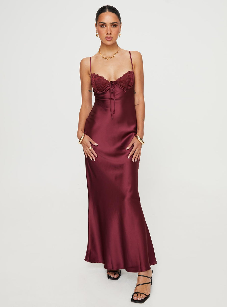 Fadyen Bias Cut Maxi Dress Burgundy · photo 3