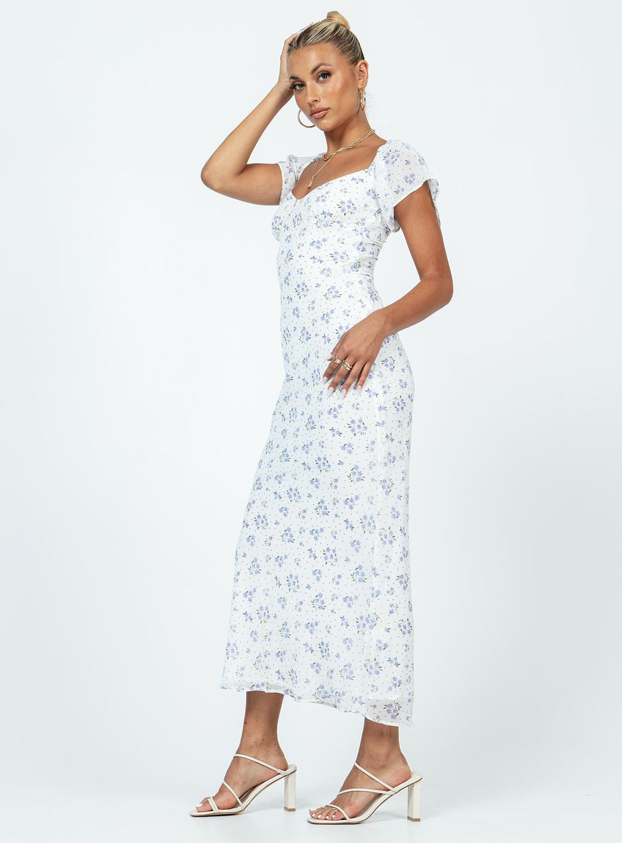 Hera Maxi Dress White Floral · photo 4