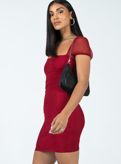 Charvi Mini Dress Maroon