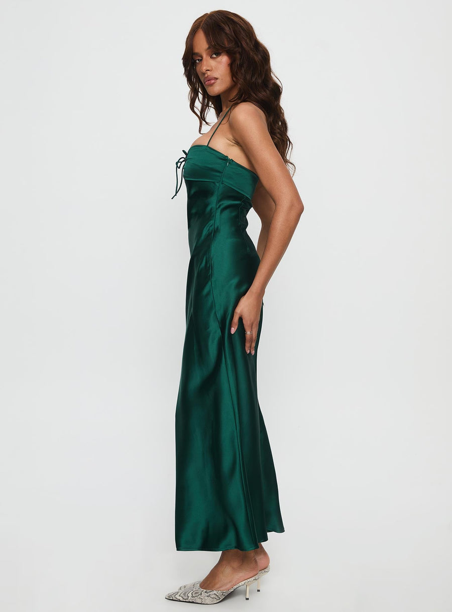Fireproof Halter Maxi Dress Forest Green · photo 3