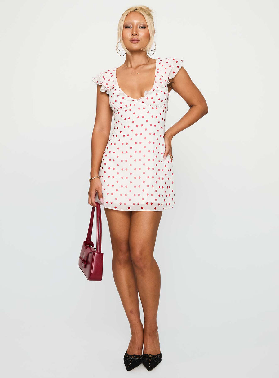 I Guess So Mini Dress White / Burgundy Tall · photo 3