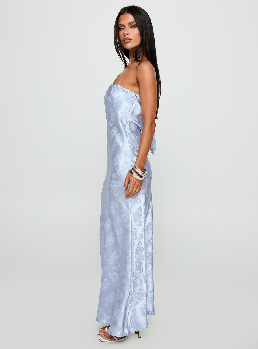 Haley Maxi Dress Blue Jacquard · photo 4
