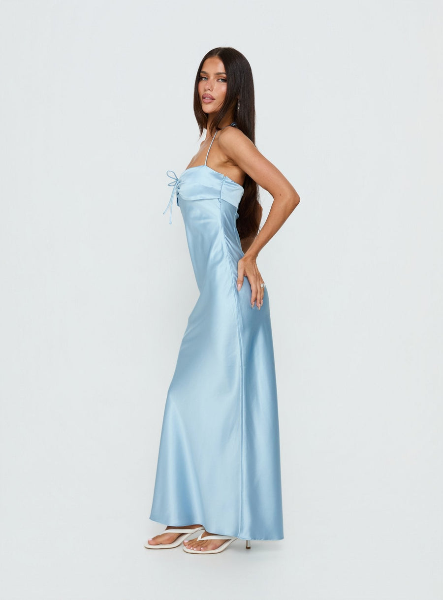 Fireproof Halter Maxi Dress Baby Blue · photo 4