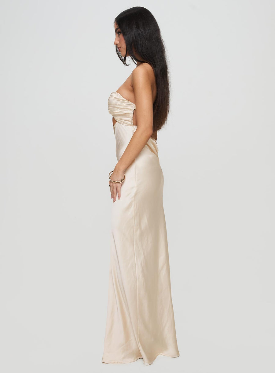 Faviola Strapless Maxi Dress Champagne · photo 4