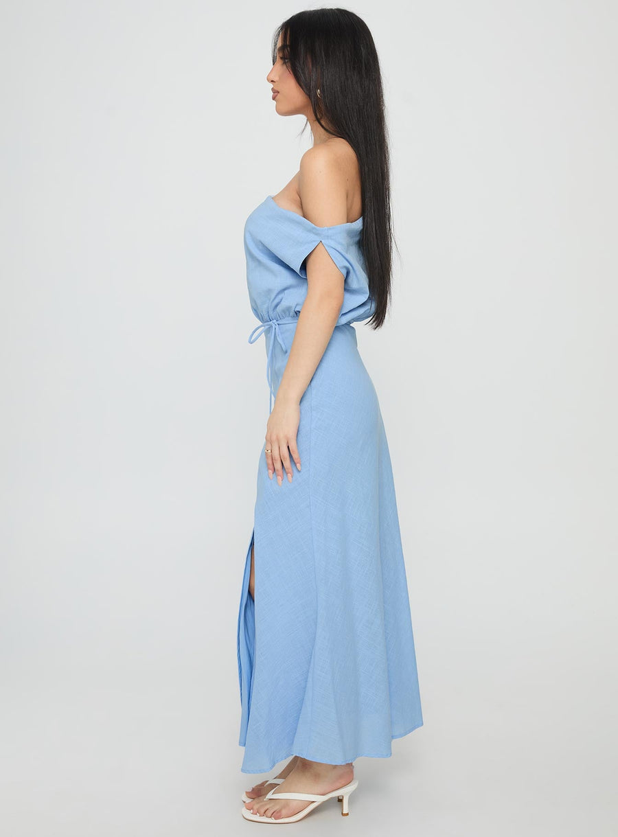 Frangelica Off The Shoulder Maxi Dress Light Blue · photo 3