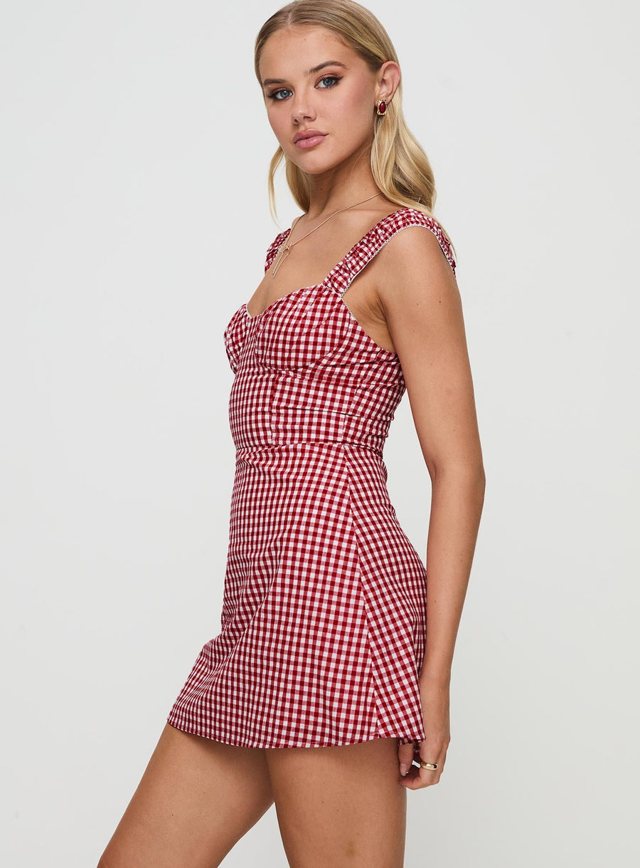 Faubert Mini Dress Red Gingham Petite · photo 4