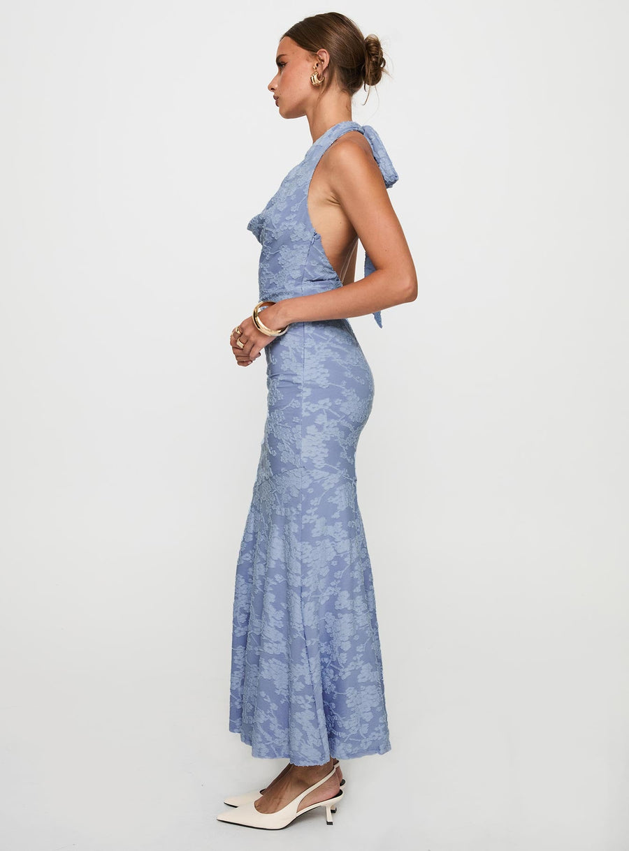 Aymie Halter Maxi Dress Blue · photo 3