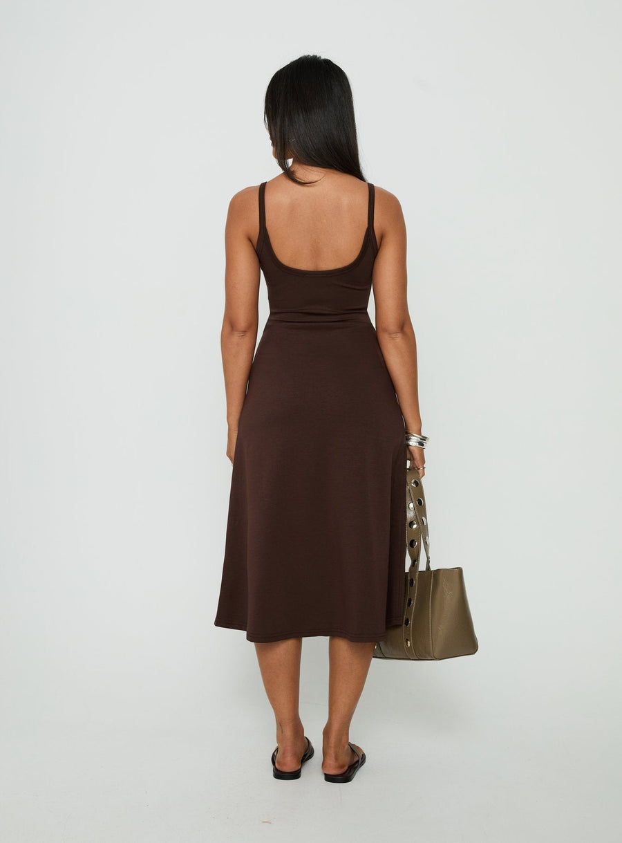 Esmiana Slinky Midi Dress Chocolate · photo 4