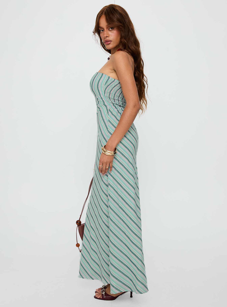 Finchie Strapless Maxi Dress Blue Stripe · photo 4