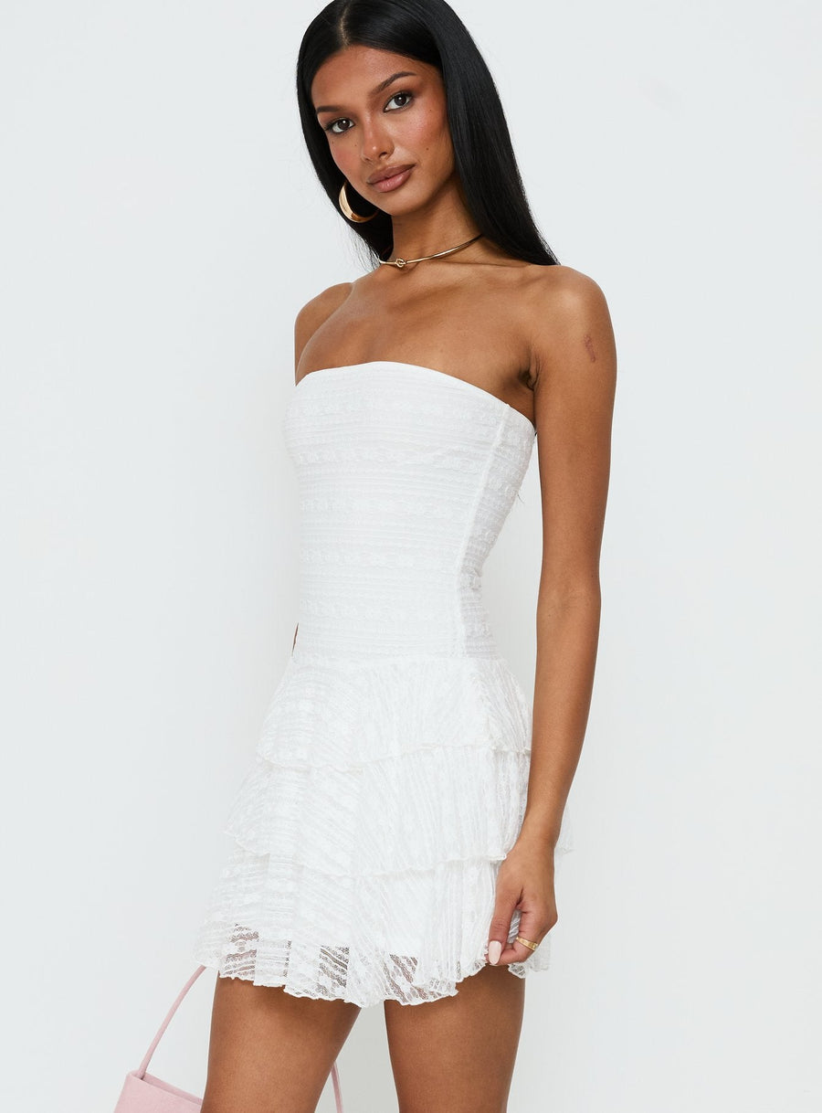 Emarie Strapless Mini Dress White · photo 4