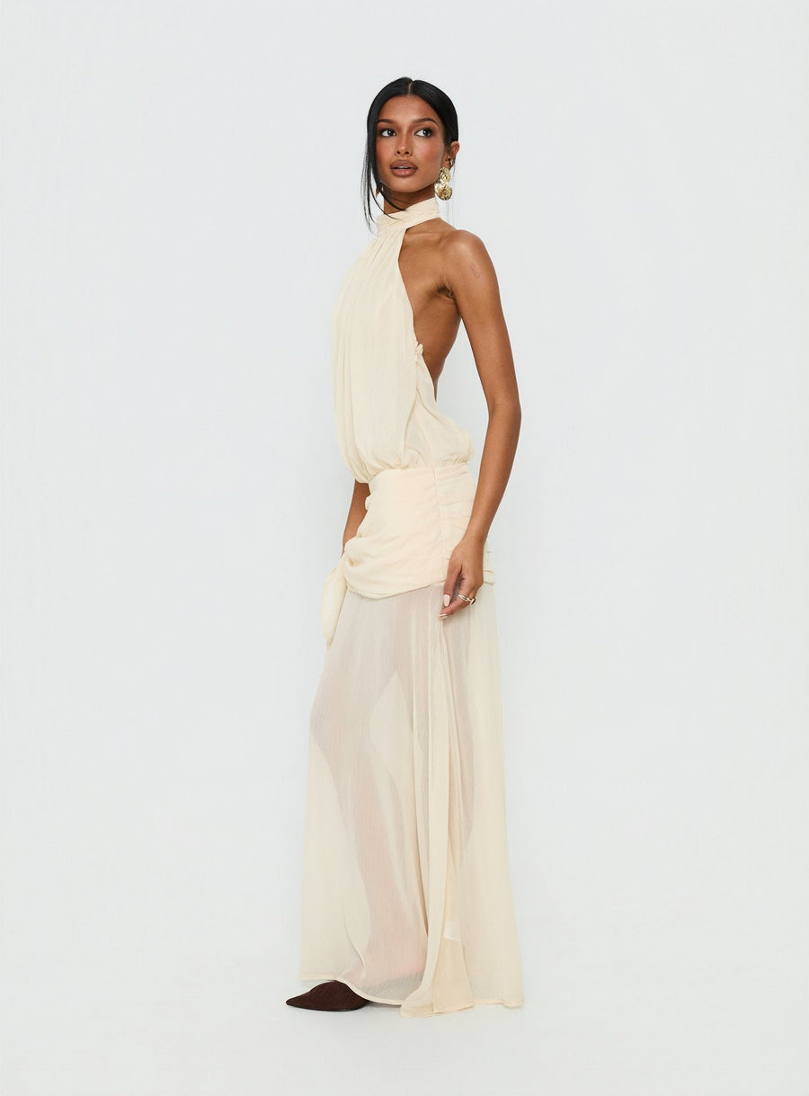 Faythe High Neck Maxi Dress Butter · photo 4