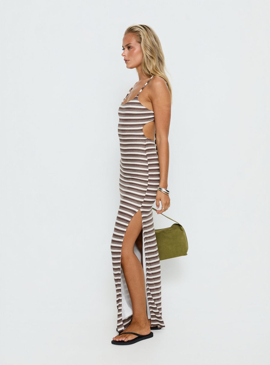 Elestria Maxi Dress Brown Stripe · photo 4