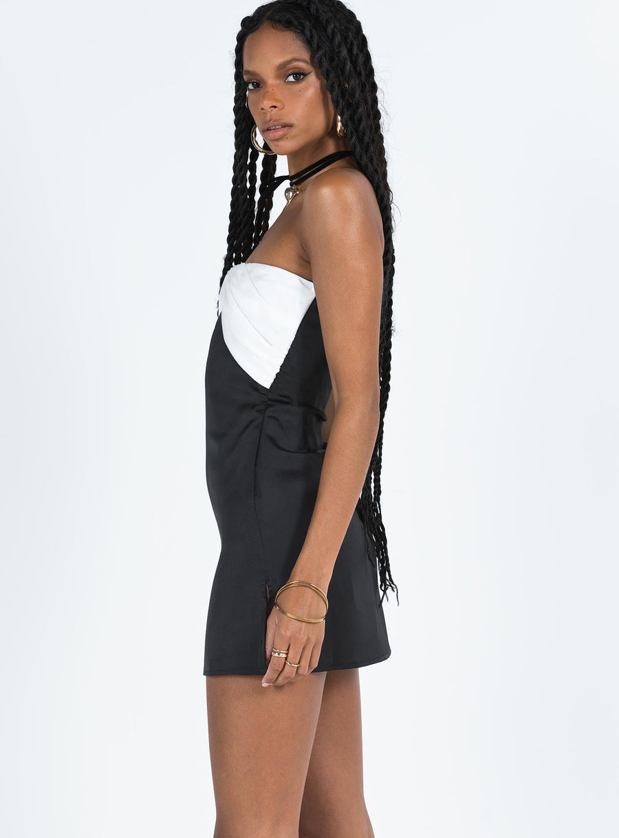 Irena Strapless Mini Dress Black / White · photo 4