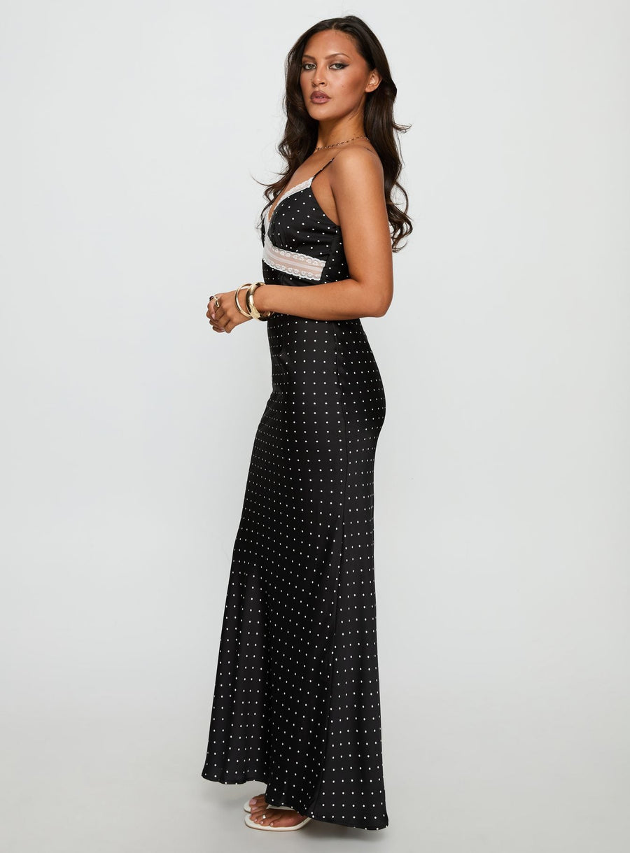 Inki Lace Maxi Dress Black Polka Dot · photo 3
