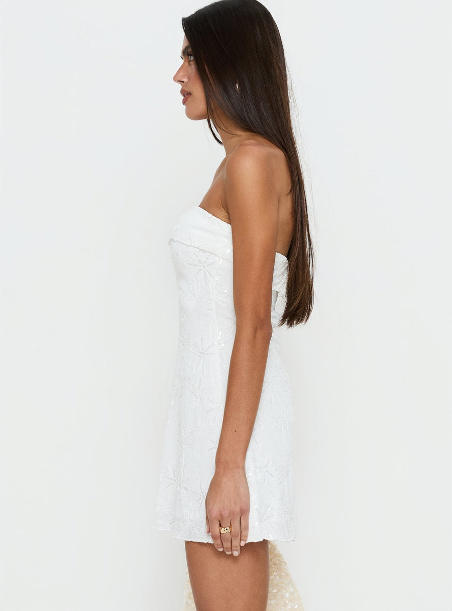 Graces Strapless Mini Dress White · photo 4