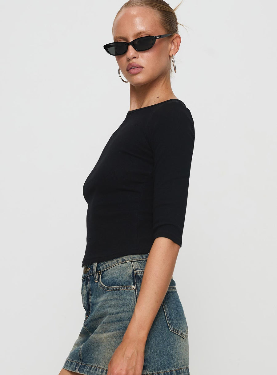 Elaia 3/4 Sleeve Top Black · photo 4