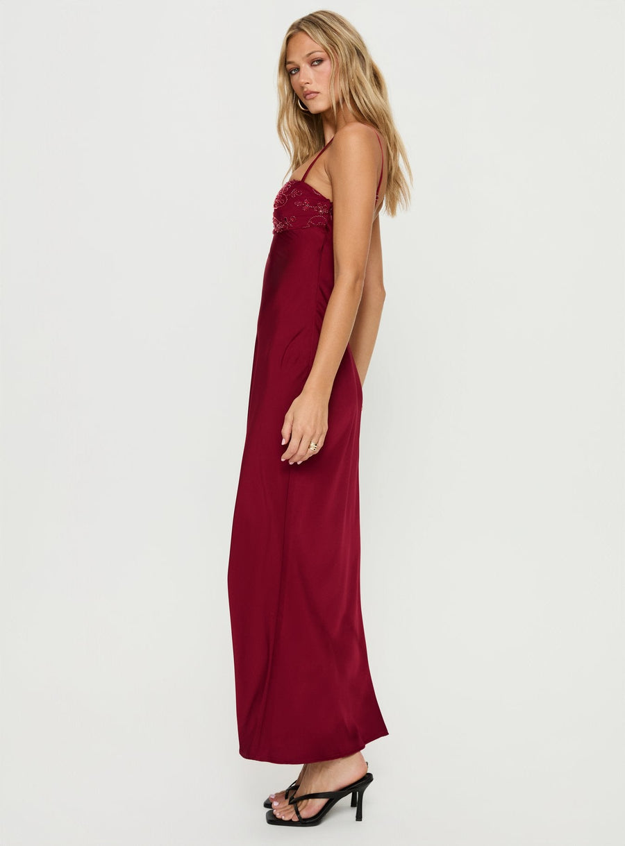 Engracia Sequin Maxi Dress Burgundy · photo 4