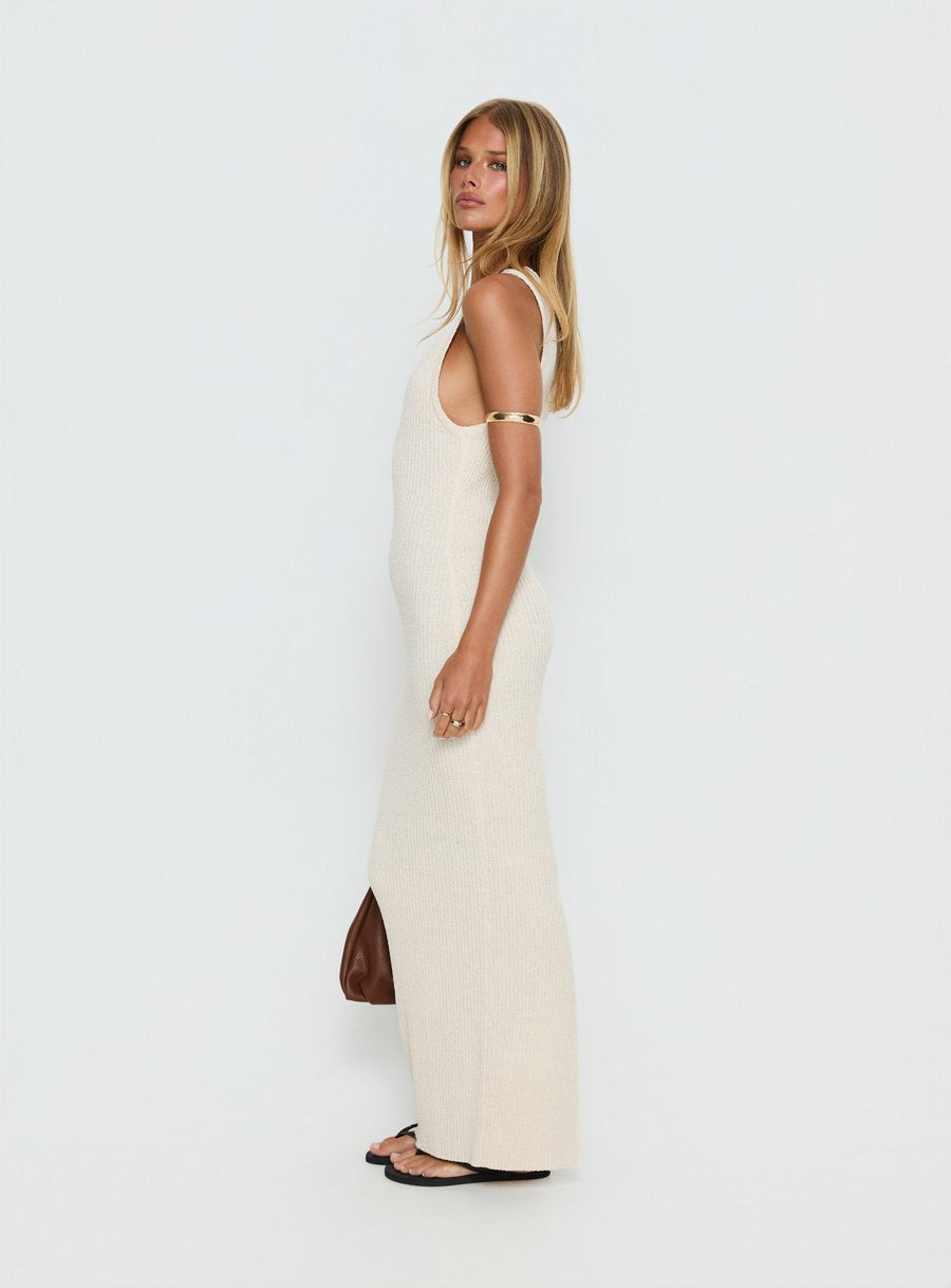 Imirisa Scoop Knit Maxi Dress Cream · photo 4