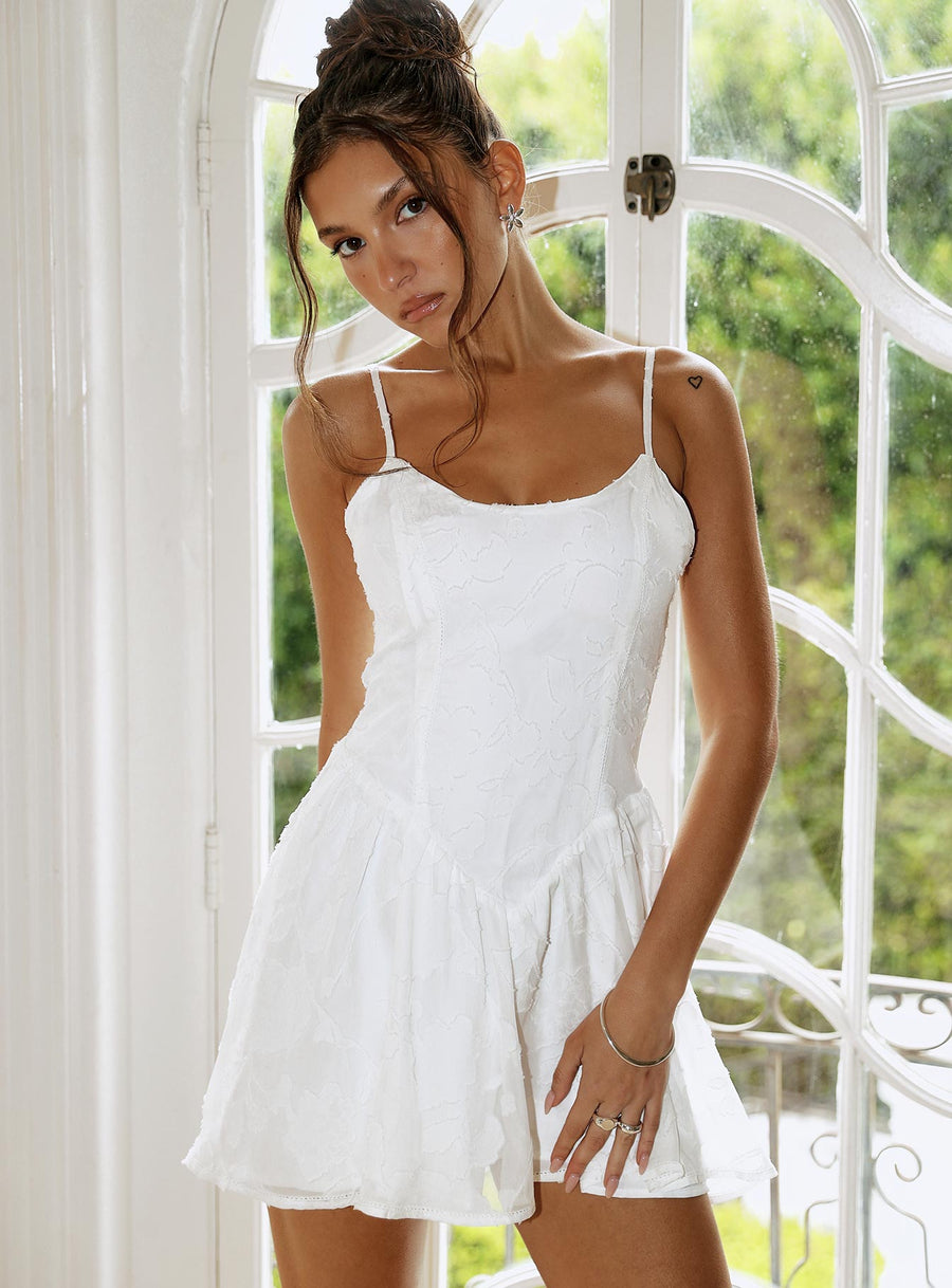 Diviner Burnout Mini Dress White · photo 3