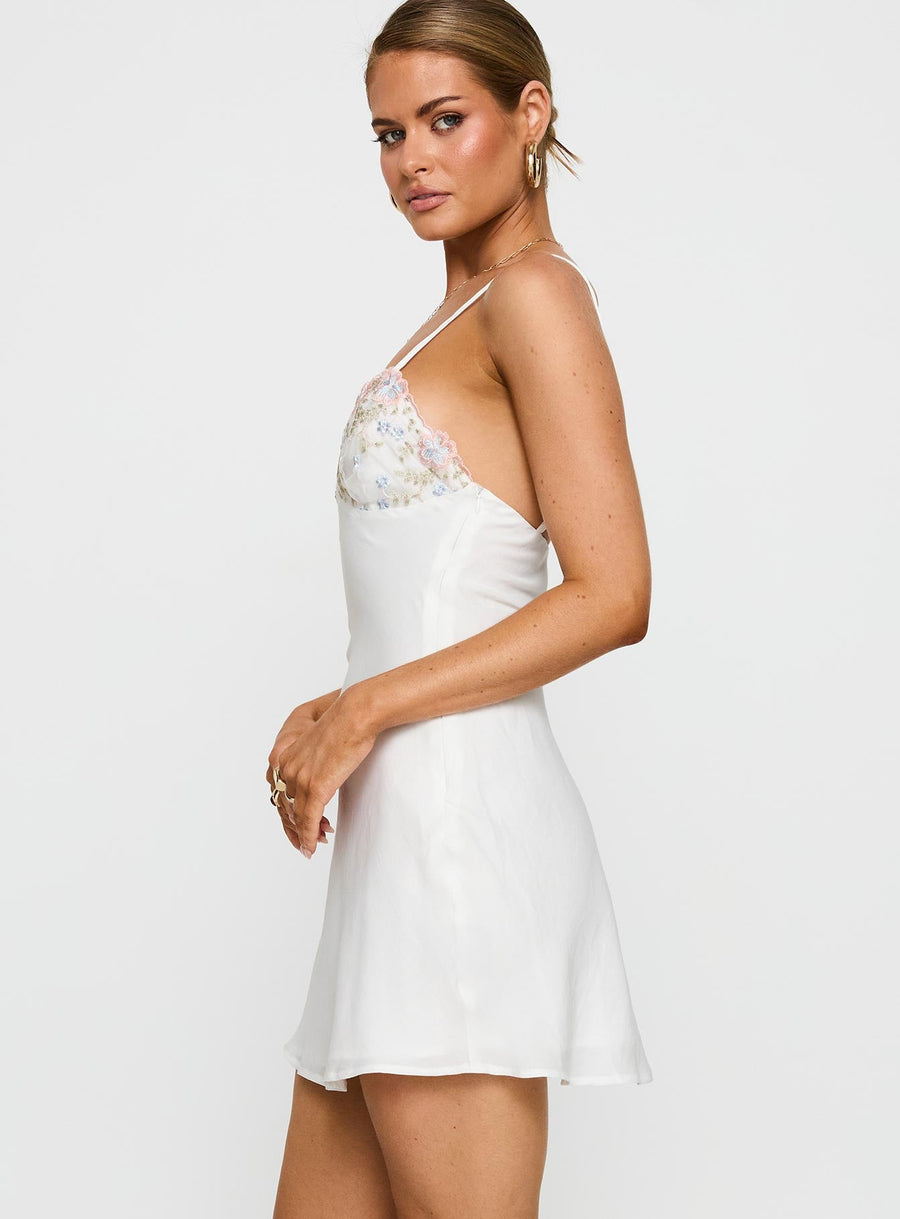 Hintz Satin Mini Dress White · photo 4
