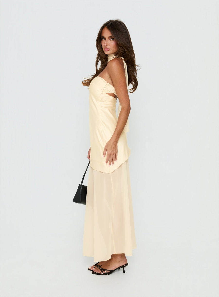 Irisie Strapless Scarf Maxi Dress Yellow · photo 4
