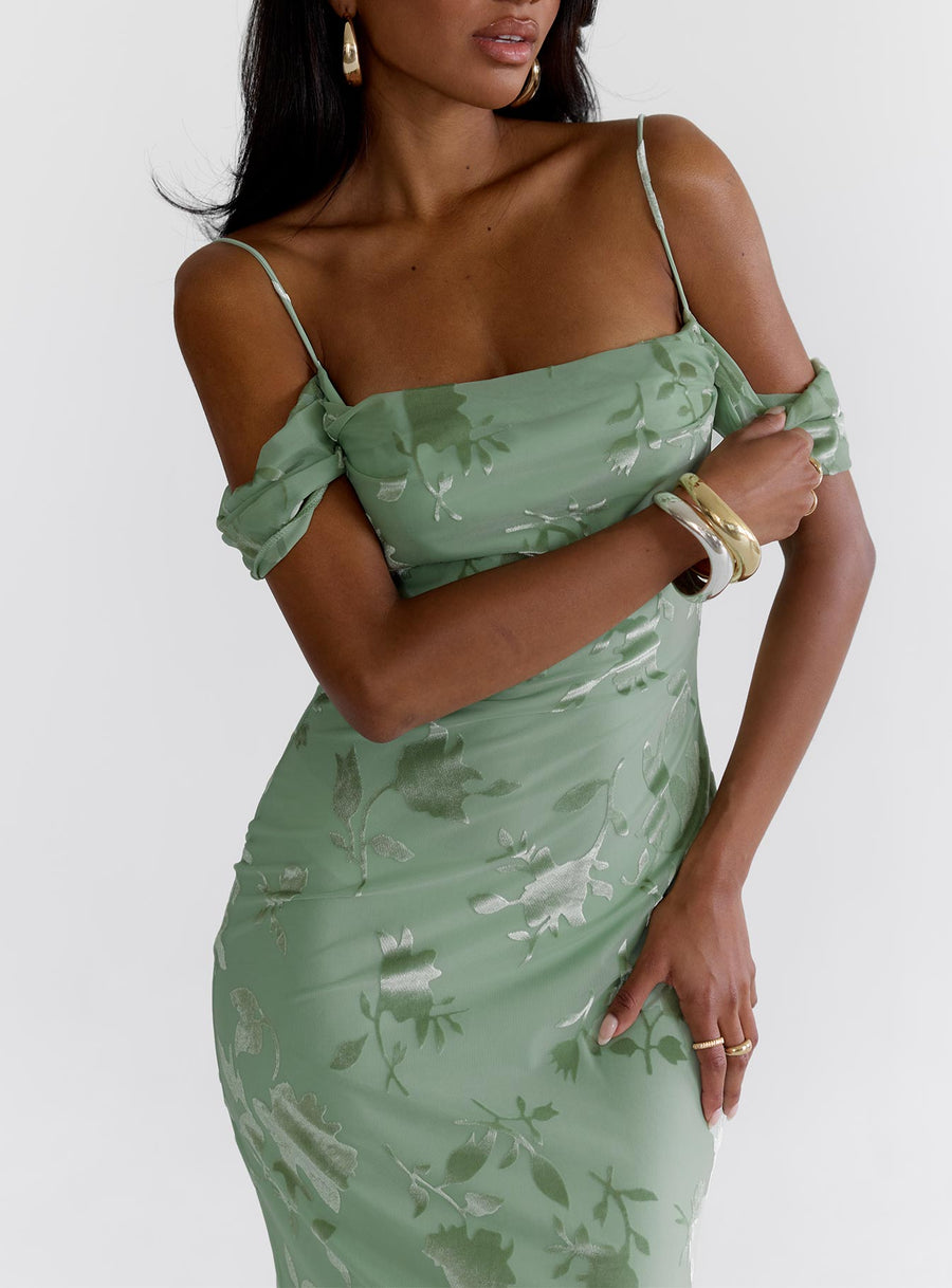 Green Gables Burnout Maxi Dress Sage · photo 3