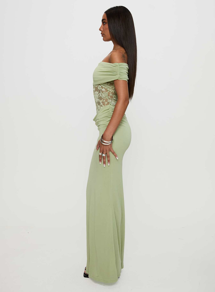 Gwendolen Off The Shoulder Maxi Dress Green · photo 4