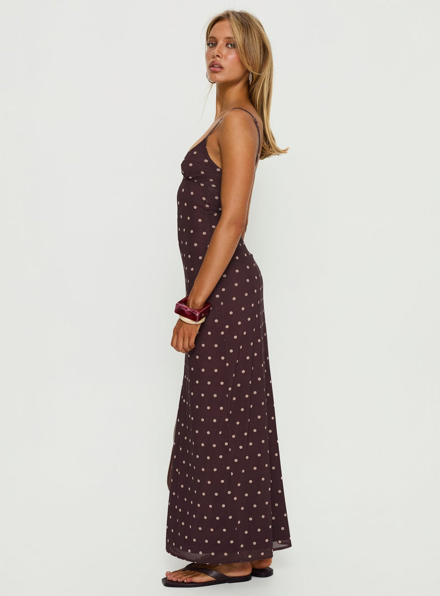 Glass Half Full Mesh Maxi Dress Plum / Pink Polka Dot · photo 4