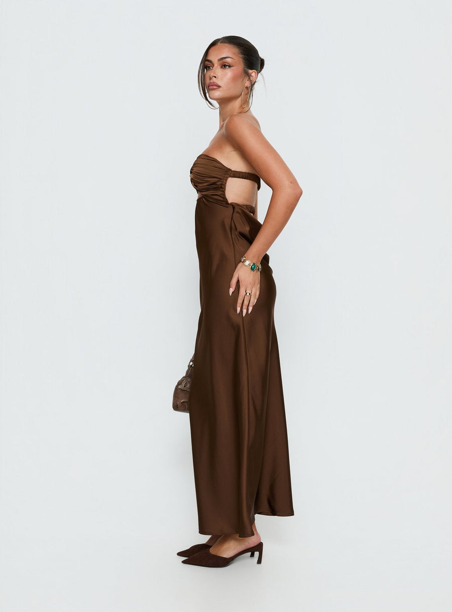 Faviola Strapless Maxi Dress Chocolate · photo 4