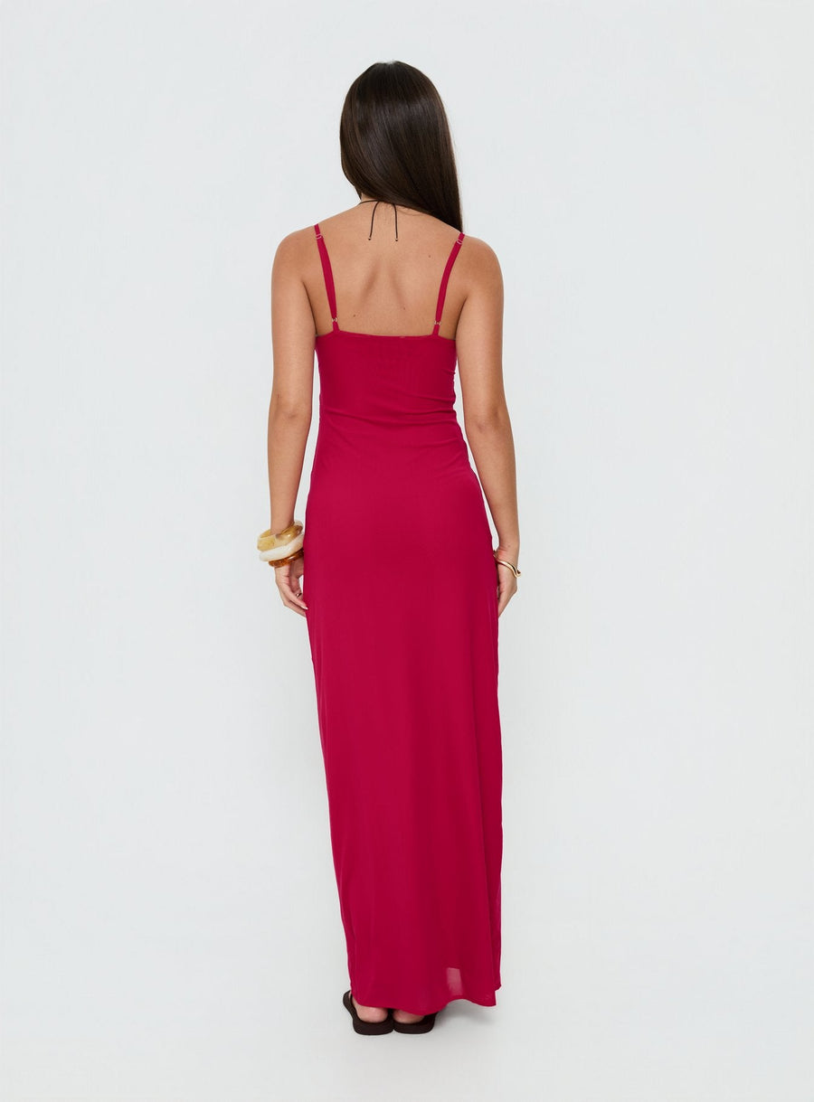 Glass Half Full Mesh Maxi Dress Electric Fuschia · photo 4