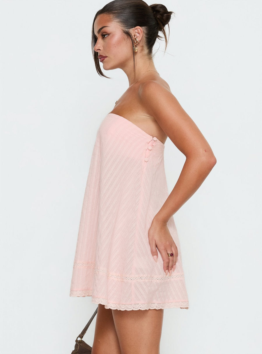 Gypsea Strapless Swing Mini Dress Light Pink · photo 4