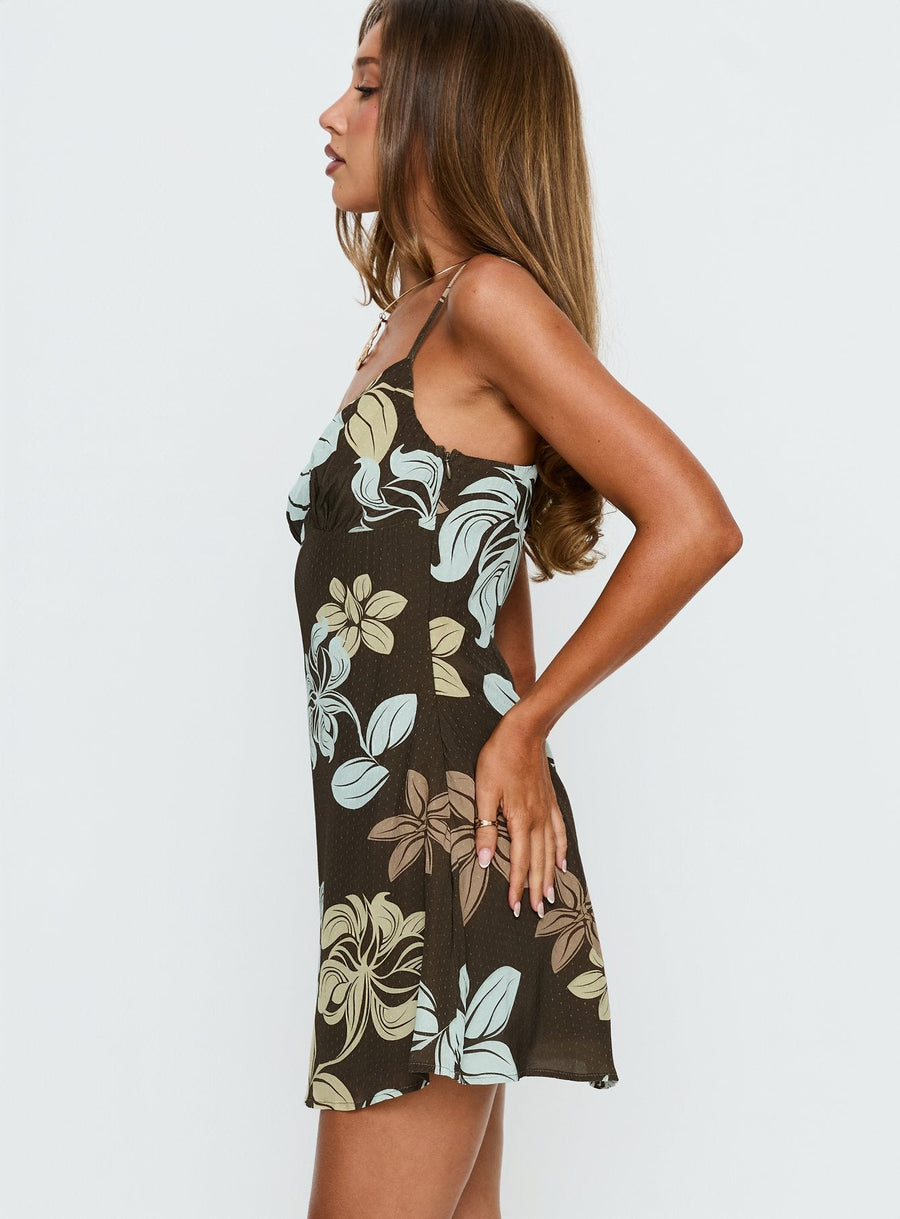Jaye Mini Dress Brown / Blue Floral · photo 4