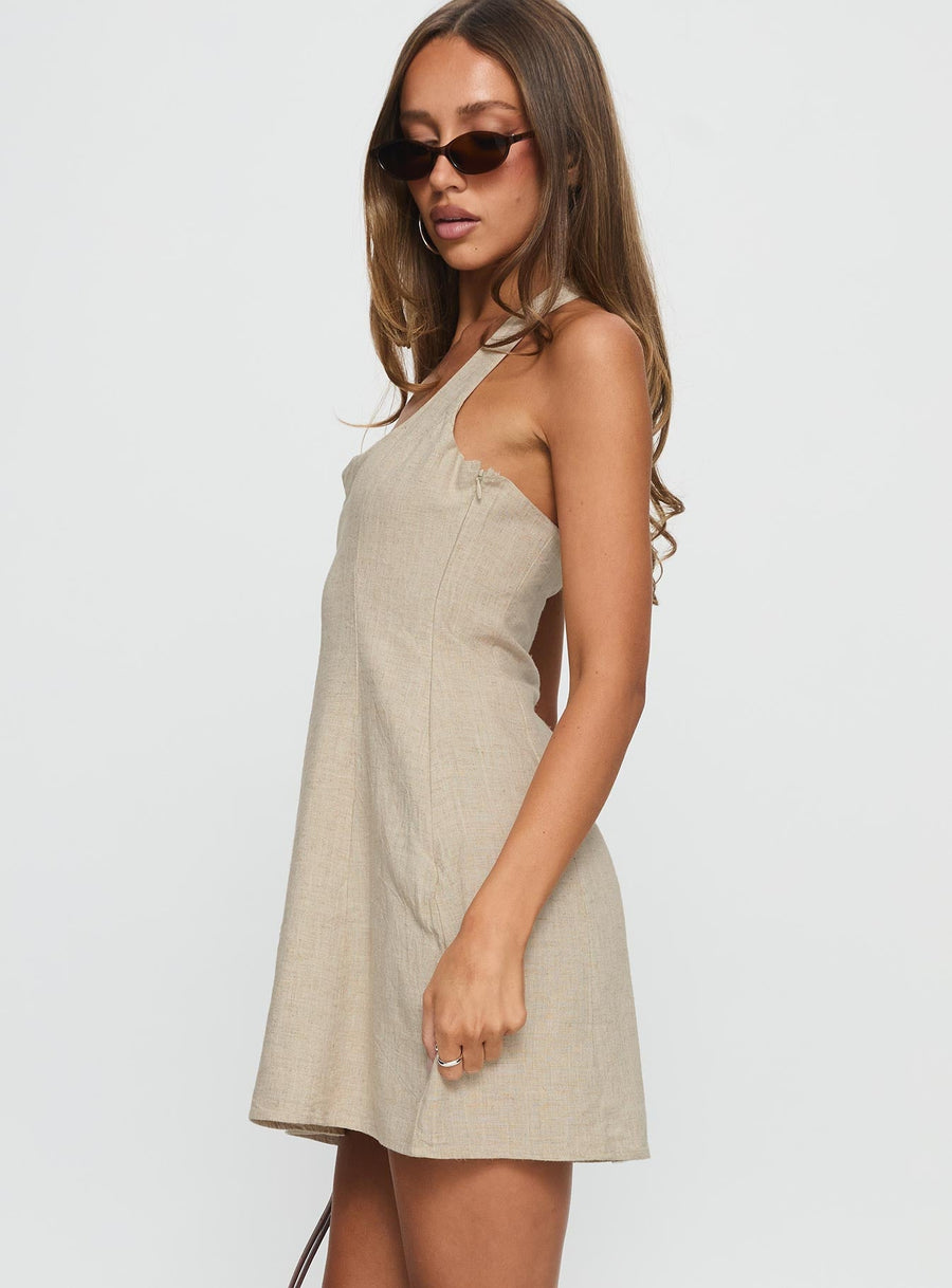 Florelli Halter Mini Dress Oat · photo 3