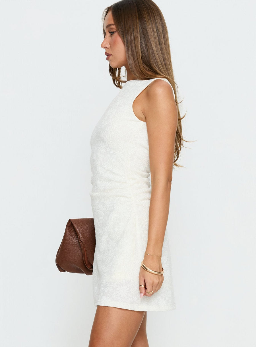 Falling Stars Ruched Mini dress Cream · photo 4