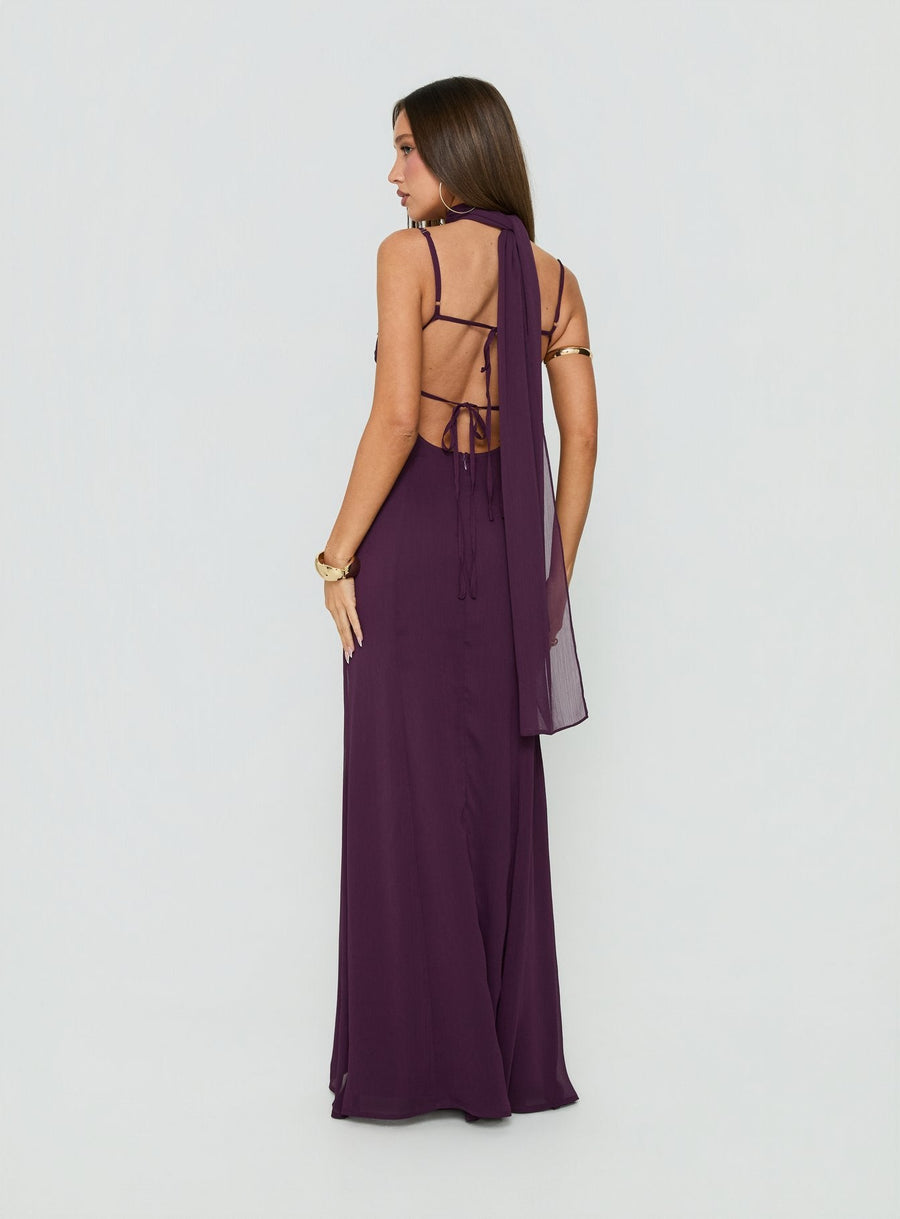 Jadira Scarf Maxi Dress Plum · photo 4