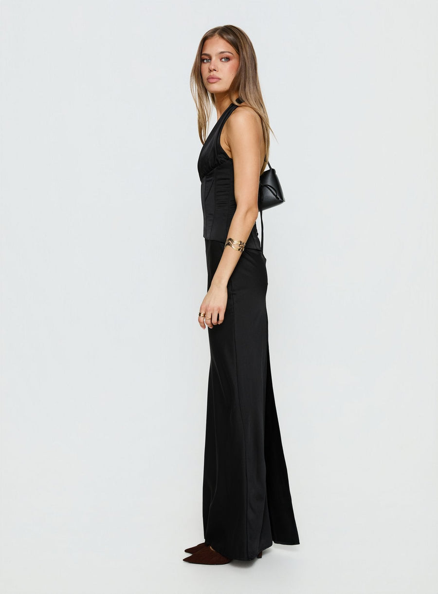 In A Trance Halter Corset Maxi Dress Black · photo 4