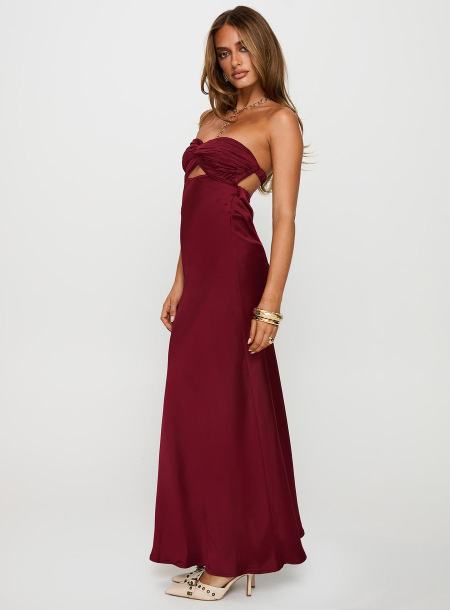 Faviola Strapless Maxi Dress Burgundy · photo 4