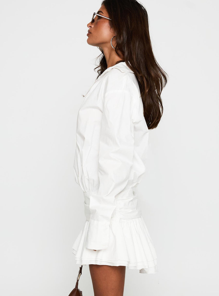 Girls Girls Girls Long Sleeve Mini Dress White · photo 4