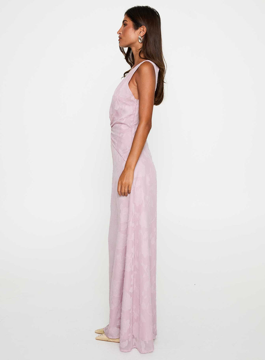 Frederica Plunge Burnout Maxi Dress Mauve · photo 4