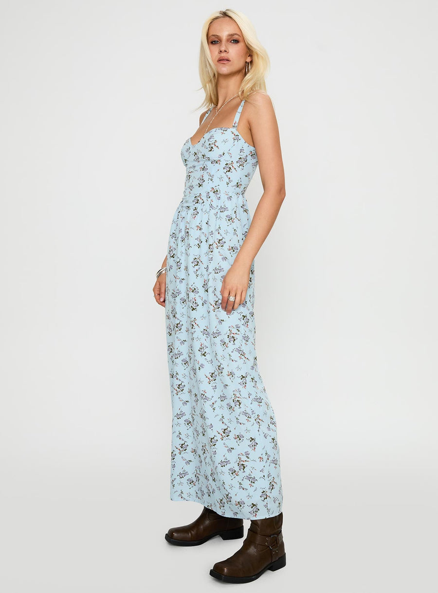 Izebella Maxi Dress Blue Floral · photo 3