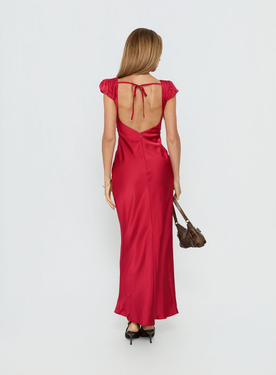 Forest Hill Backless Maxi Dress Red · photo 4