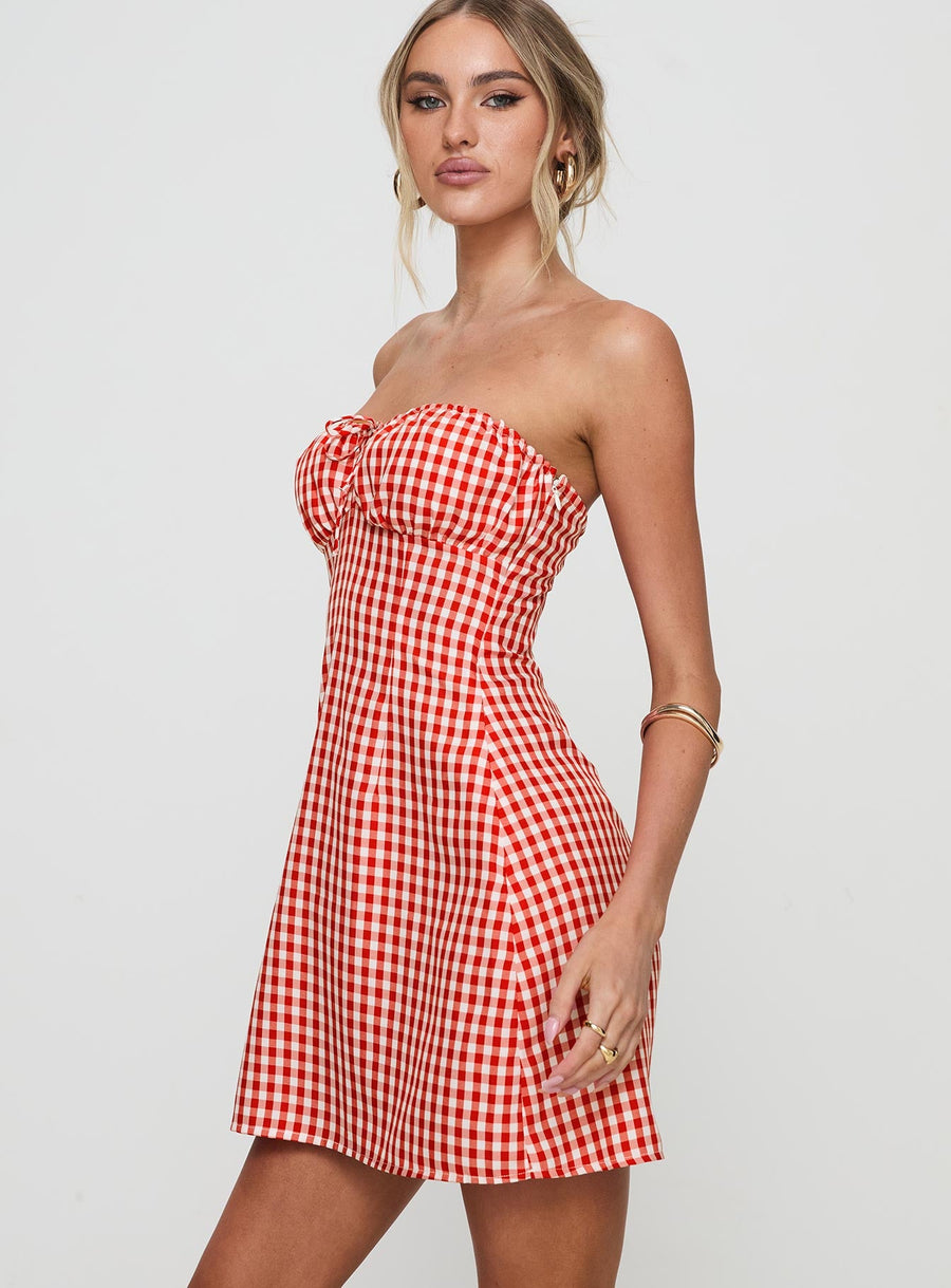Double Date Mini Dress Red Gingham · photo 4