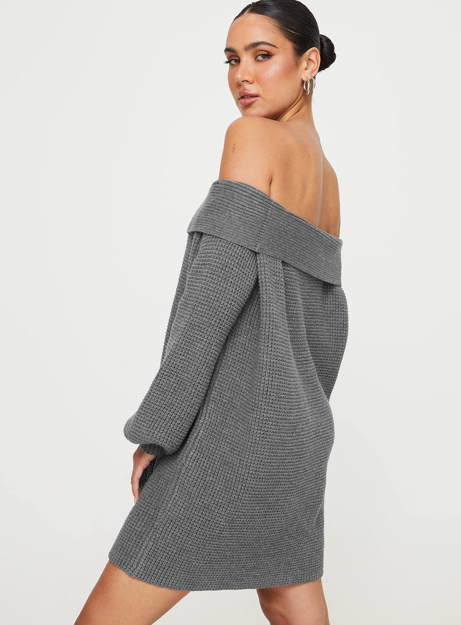 Deya Off The Shoulder Mini Dress Grey · photo 7