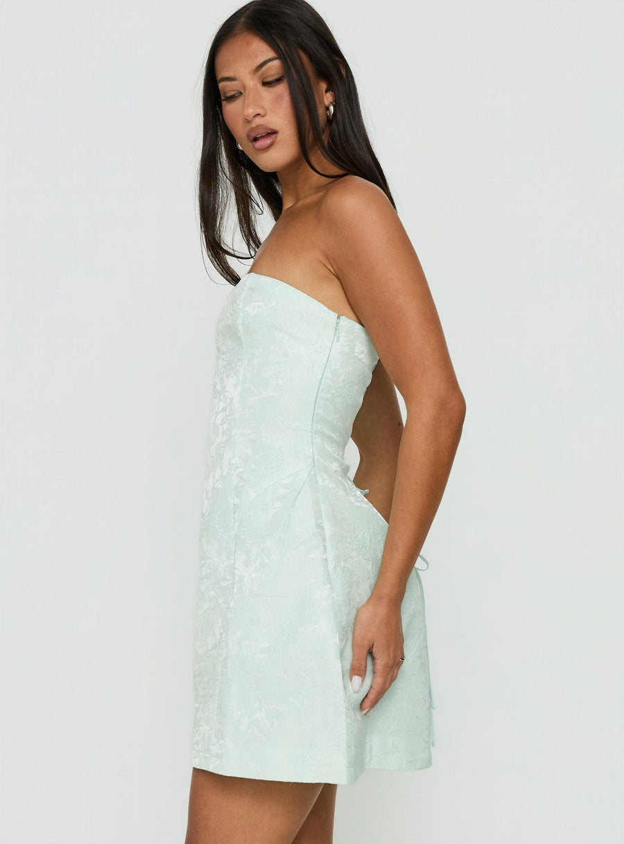Heaven Sent Strapless Mini Dress Mint · photo 4