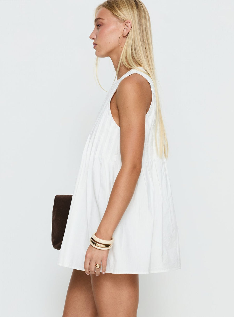 Dreamboat Pleated Mini Dress White · photo 4