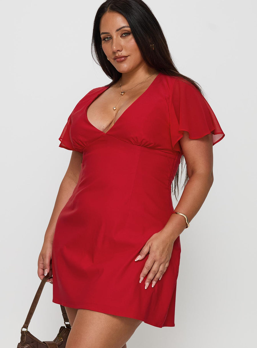 Florie Corset Mini Dress Red Curve · photo 4