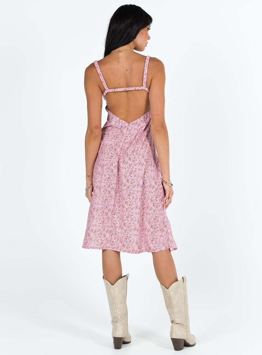 Georgia Midi Dress Pink Floral · photo 5