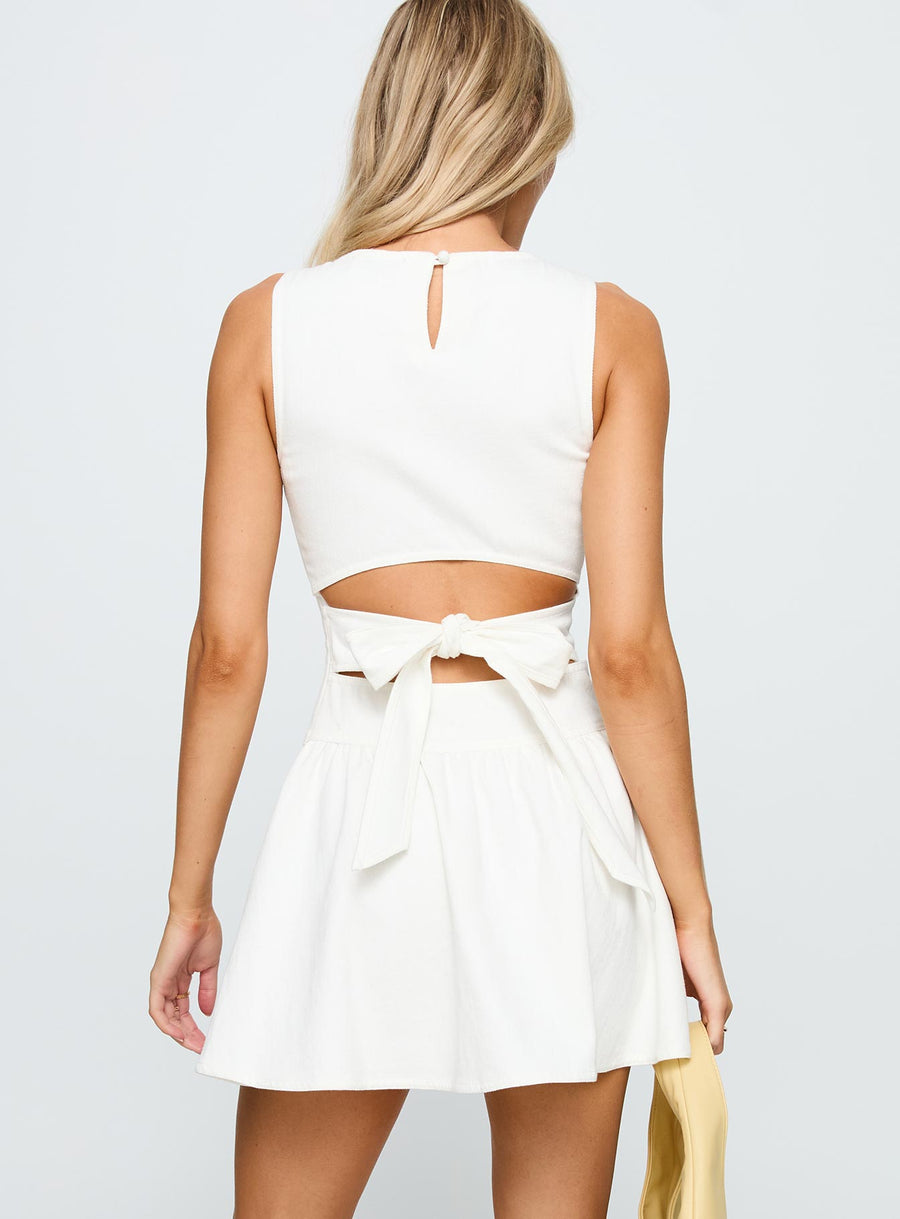 Faela Tie Back Mini Dress White · photo 5