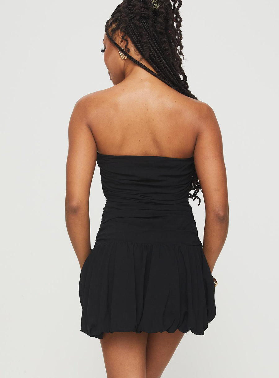 Glamour Girl Strapless Bubble Hem Mini Dress Black · photo 5