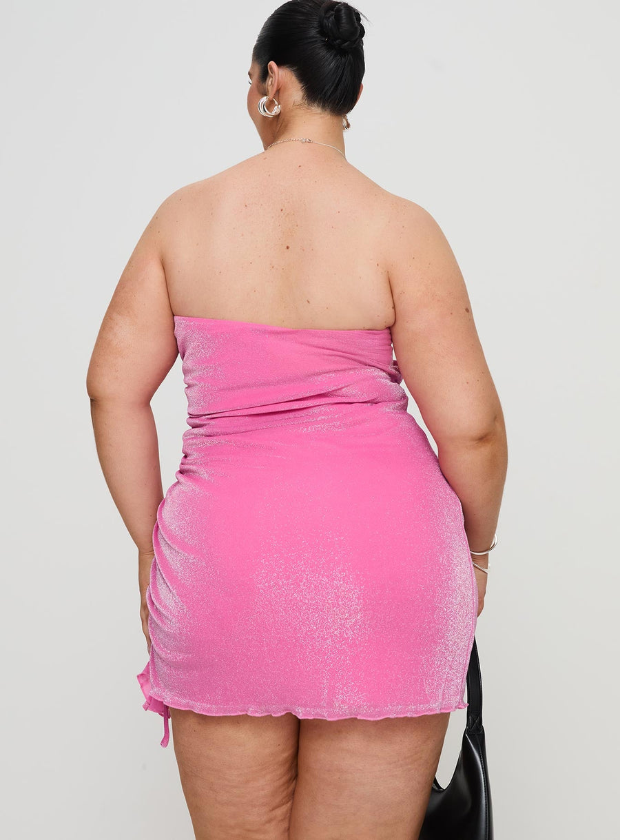 Donelli Strapless Mini Dress Pink Curve · photo 5